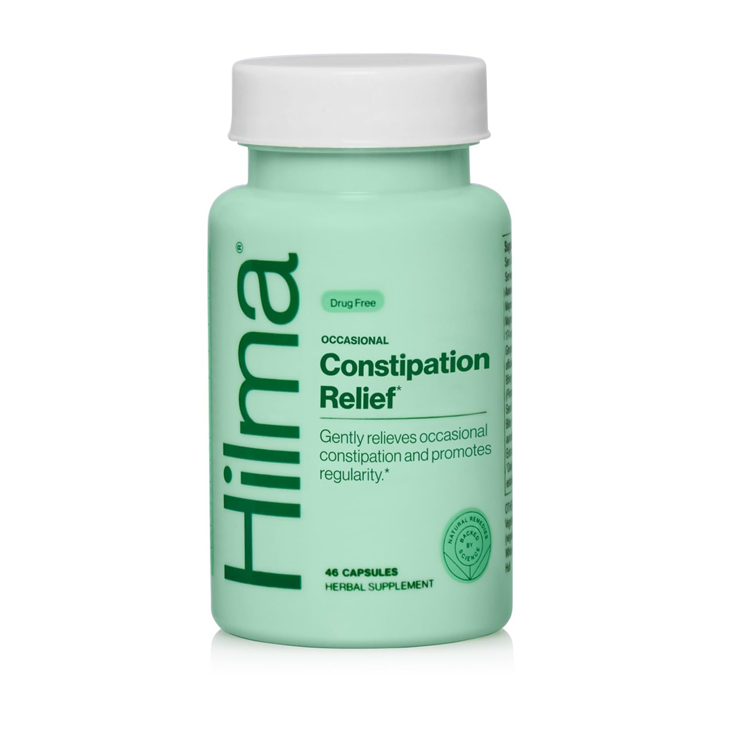 Hilma Gentle Bowel, Occasional Constipation Magnezyum with Citrate, Natural and Gentle Laxatives for Constipation w/Magnesium Citrate, Ginger, Anise and Bitter Orange, 46 Vegan Capsules
