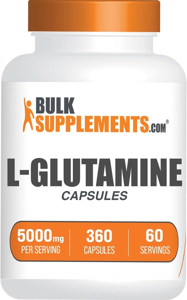 BulkSupplies.com L-Glutamine Κάψουλες - Συμπλήρωμα γλουταμίνης, Amino Acid Συμπλήρωμα - Χωρίς γλουτένη, 6 κάψουλες ανά υπηρεσία (5000mg), 360 Count (Pack of 1)