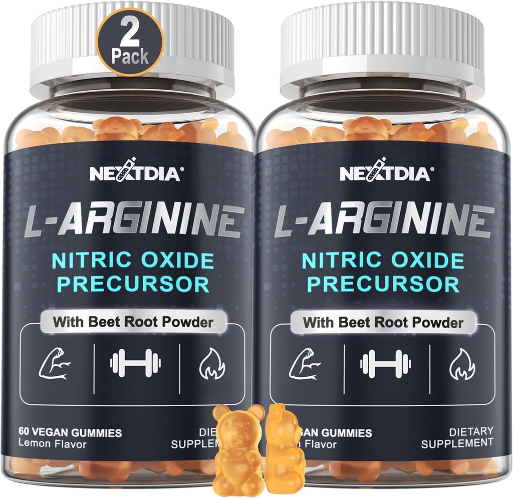 Sugar Free L Arginine Nitric Physics Gummies 1300 mg for Men & Women with L Citrulline, Beet Root, B3 | L Arginine L Citrulline Supplements | Vegan, 120 Counts