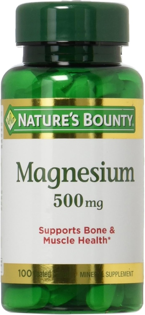 Nature's Bounty Magnezyum 500 mg, 100 Count, 2 Paket