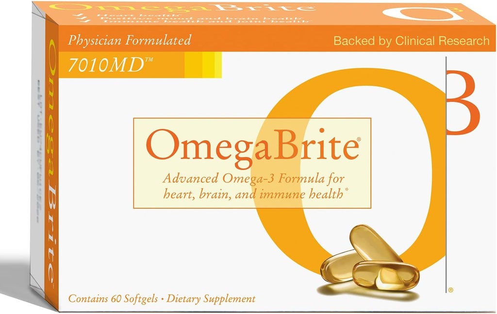 7010MD Advanced Omega-3 Formula, 92% Omega-3 with 1140 mg of EPA per serving, promoting Positive Mood, Brain Health, Immune Health, Heart Health and Joint Health- 60 Count