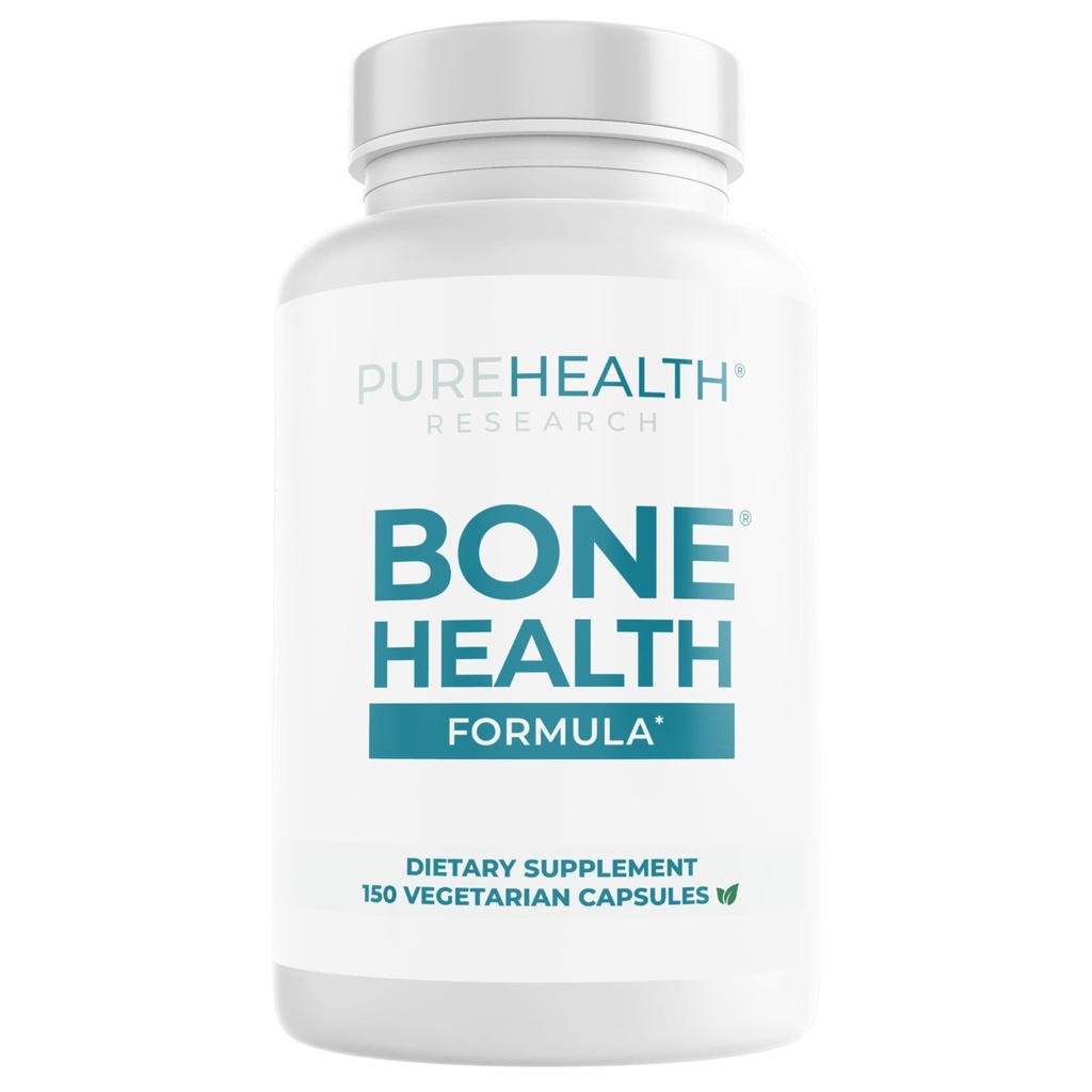 PUREHEALTH Bone Bone Health Formuladis & Magnezyum Supplement - Demir, çinko, Copper, Vitamin D, C, K2 & More - Bone & Commons Vitamins for Women & Men, 150 Capsules