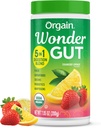 Orgain Organic Wonder Gut Fiber Supplement Toz, 1 Milyar Probiyotik, Yeşiller, C vitamini, Gut Health ve Immune Support, Non-GMO, Strawberry Lemonade, 7.05 oz
