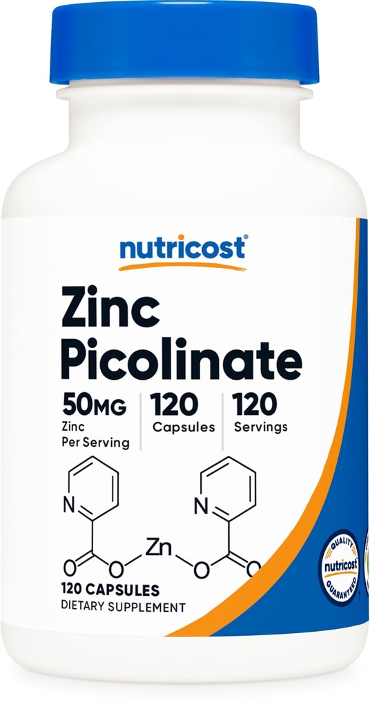 Nutricost çinko Picolinate 50 mg, 120 Vegetarian Capsules - Gluten Free and Non-GMO