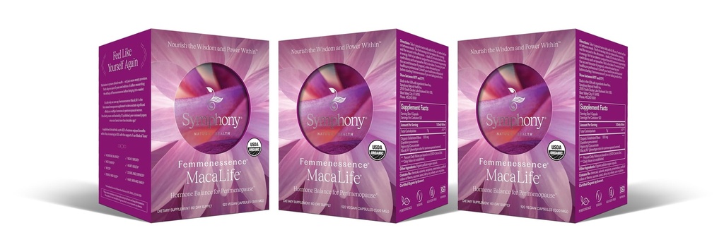 Femmenessence MacaLife – Clinically Proven Perimenopause Supplement for Women – Natural Hormone Balance, Mood, Hot Flashes & Night Sweats Relief – 360 Organic Vegan Capsules (180 Day Supply)
