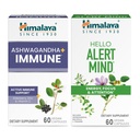 Himalaya Ashwagandha +Immune με βιταμίνη C για ενεργή ανοσοποιητική υποστήριξη & Hello Alert Mind για ενέργεια, εστίαση & προσοχή, 60 κάψουλες κάθε - πακέτο