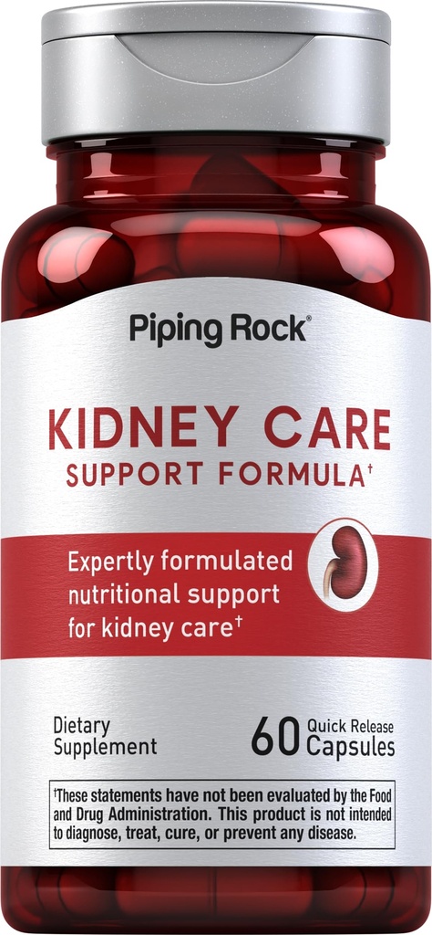 Piping Rock Kidney Support Supplement | 60 Capsules | Care & Restore Formula | for Men and Women | Non-GMO, Gluten Free