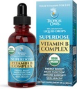 Superdose Organik Vitamin B Kompleksi Sıvı Merdivenler |% 125,000 DV Vitamin B12, B6, Biotin, Niacin, Folate | Energy, Brain Health, Immune Support | USDA Organic, Vegan, Non-GMO | 60 Serv, 2 Mo. Supply