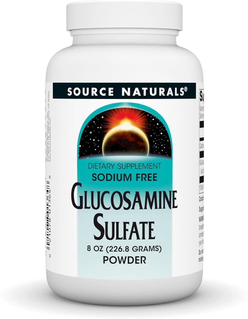 Source Naturals Γλυκοσαμίνη Sulfate, χωρίς νάτριο σκόνη για κοινή υποστήριξη - 8 oz σκόνη