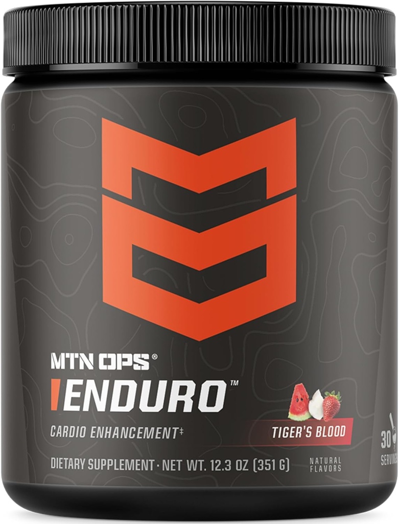 MTN OPS Enduro Nitric Hoffman & Stim-Free Pre Workout - 30 Hizmet - Magnezyum Citrate, Beet Root Toz, Niacinamid, L Arginine & L Citrulline - Tiger's Blood Flavor
