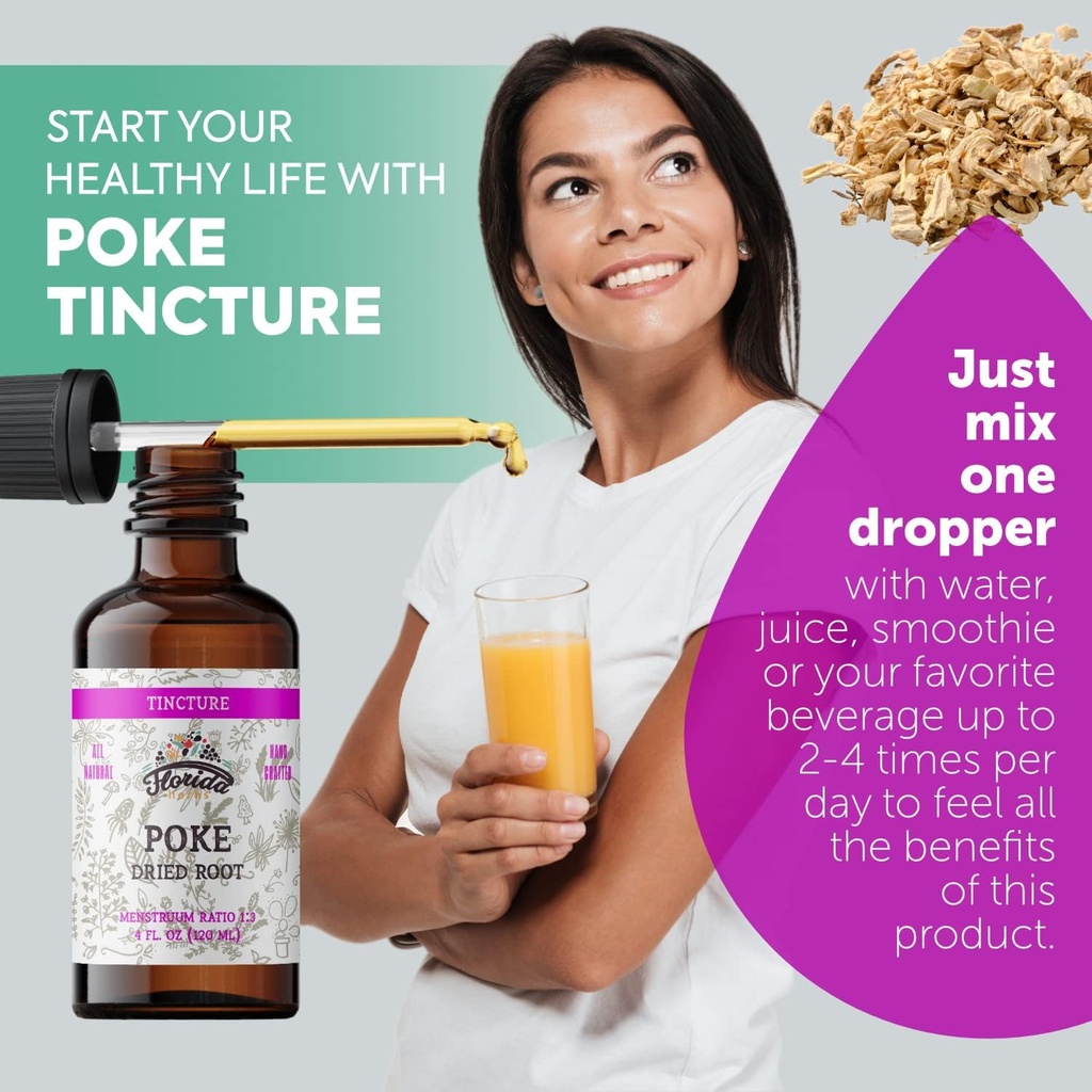 Organik Poke Root Tincture | Immune & Lymphatic Support | Alkol Özgür, Vegan, Non-GMO Supplement | ABD'de Yapıldı | 2 Fl Oz