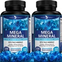 Ισχυρός κήπος 2-πακέτο Mega Mineral συμπλήρωμα πλήρες ορυκτό σύμπλεγμα με ασβέστιο μαγνήσιο κάλιο βόριο σελήνιο Χρώμιο & 72 ίχνη Ορυκτά Ασβέστιο χωρίς σίδηρο συμπλήρωμα -200 χάπια