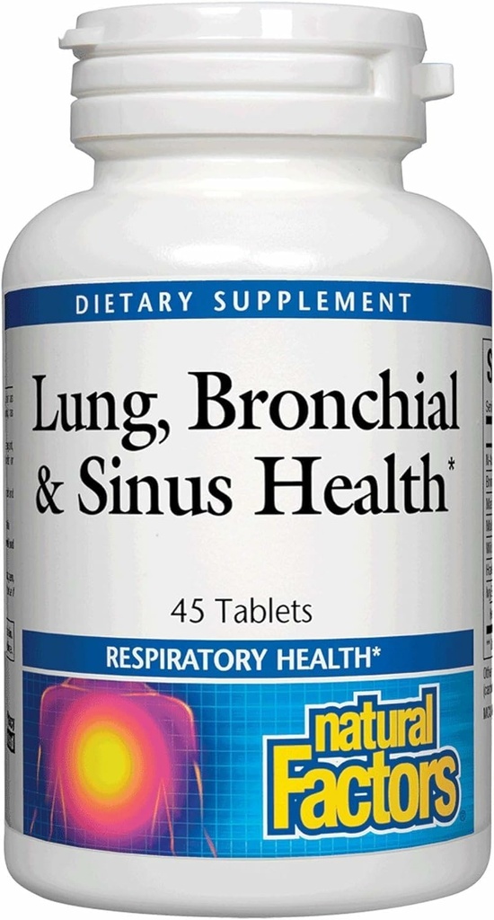 Lung, Bronchial & Sinus Sağlık Doğal Faktörler, Respiratory Health için Doğal Supplement ve Easy Breathing, 45 tablet (45 hizmet)