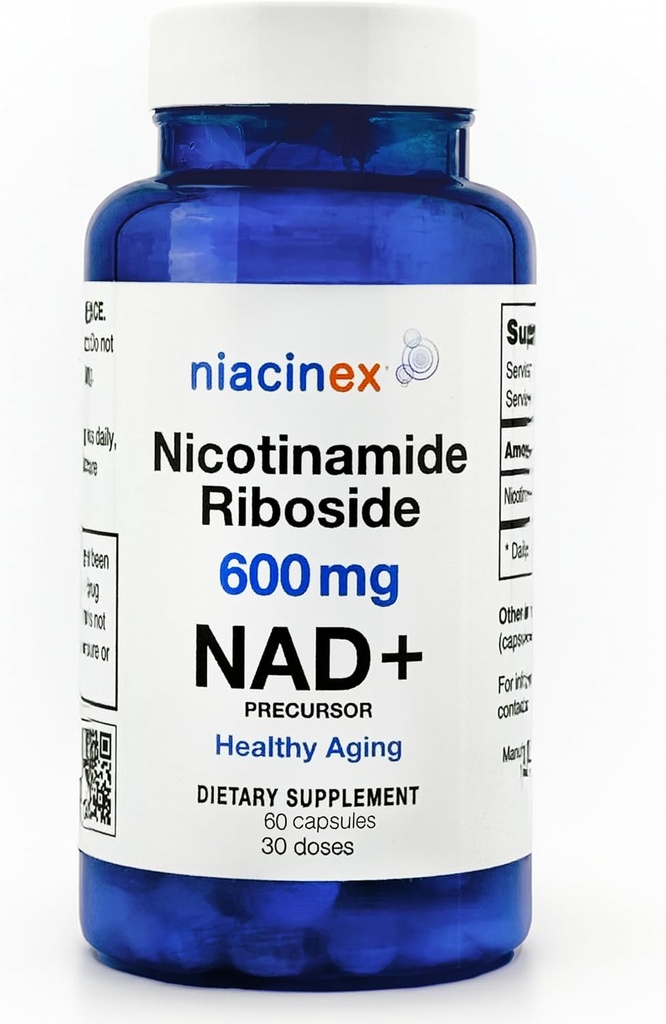 NAD+ Supplement - 600 mg Pure Nicotinamid Riboside (NR) - Sağlıklı Ağlama, Ruh Clarity & Enerji ATM - Kadınlar ve Erkekler için Hücre Rejenerasyon Tamamları - 60 NAD Plus Capsules - ABD'de Yapıldı