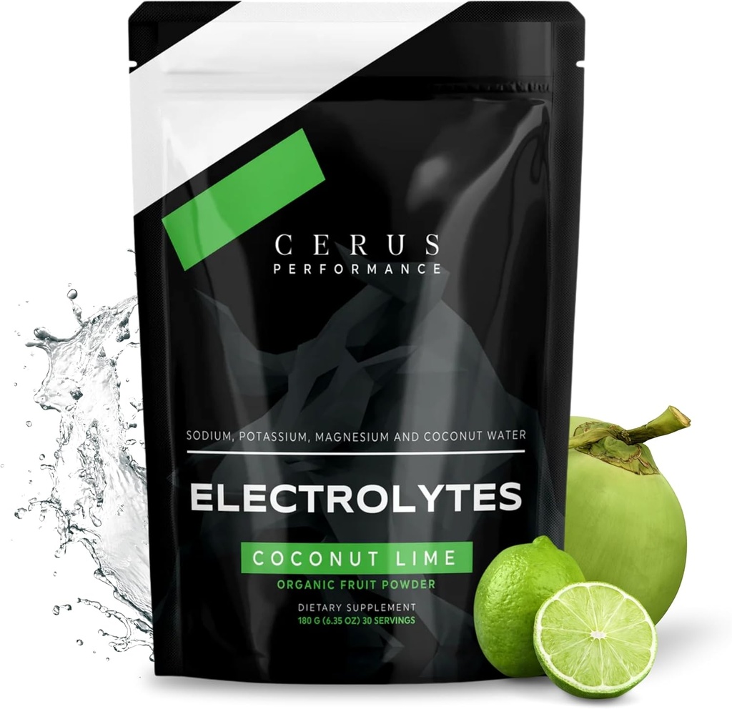 Cerus Performansı Elektrolyte Toz – Coconut Lime Flavor, 30 Hizmet, Zero Sugar, Coconut Water & Real Fruit for Endurance & Recovery