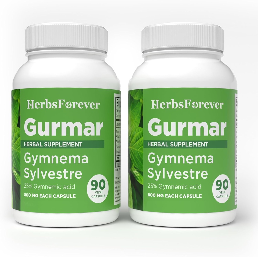 Βότανα για πάντα κάψουλες Gurmar – Gymnema Sylvestre – Βότανο συμπλήρωμα – 90 κάψουλες (πακέτο του 2)