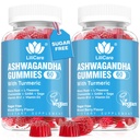 Ashwagandha Gummies 2000mg for Women Men - Sugar Free, Vegan - Organik Ashwagandha Root Extract Supplements Gummy & Vitamin D3, B12 ve Turmeric, Promosyonation, Karma Berry Flavor, 120 Kont