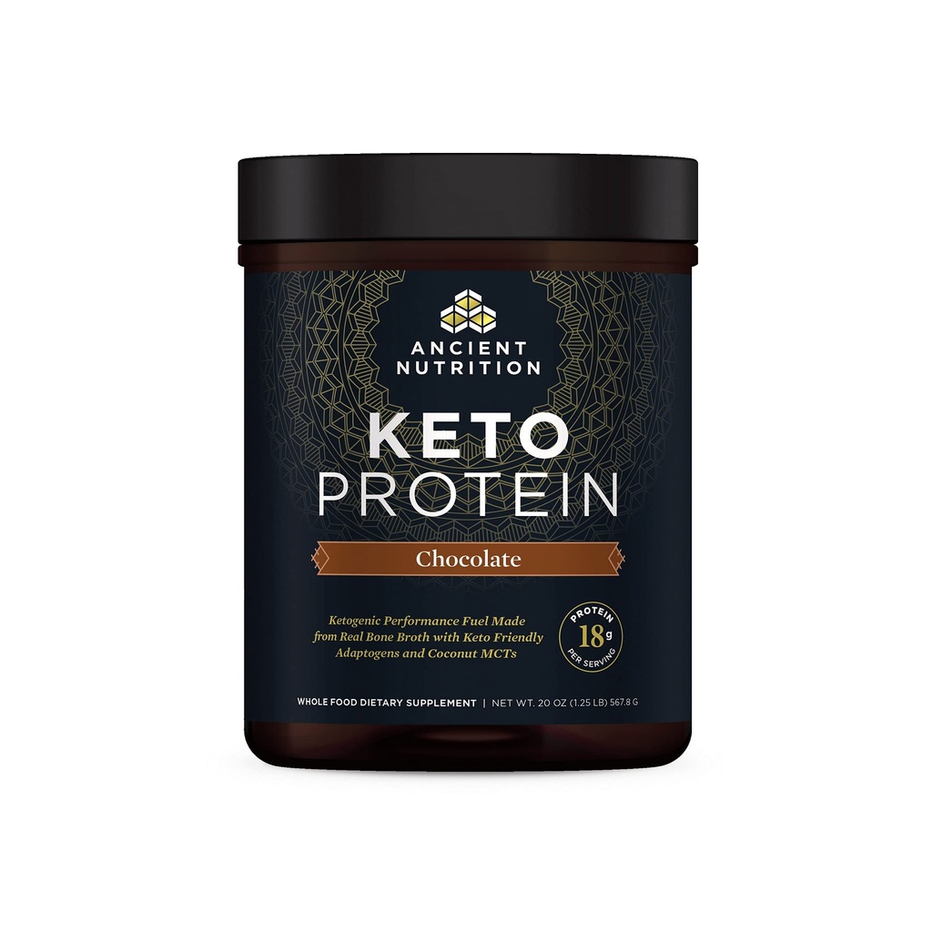 Antik Beslenme Keto protein Tozu, Swi Broth ve MCT Oil, Chocolate, 18g Protein 10g Fatı, Gluten Free, Low Carb, Paleo Friendly, 17 Hizmetler