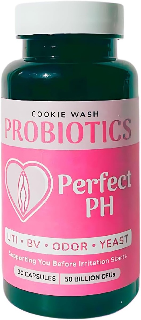 Cookie Perfect PH Probiyotiks for Women - PH Balance, Digestive, UT, & Feminine Health - 50 Milyar CFU - Kadınlar için Benzersiz Strains - 30 CT