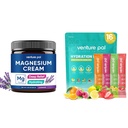 Ενυδατώνοντας τον παλμό Venture Magnesium Lotion & Sugar Free Packets σκόνης ηλεκτρολυτών