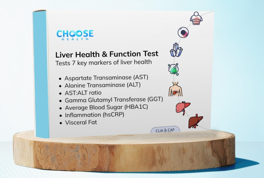 Liver Health & Function Test | 7in-1 at-Home Liver Test | Sağlık | Test ve Track Liver Function & Health | AST | ALT | GGT | Blood Sugars | Inflammation and More | Not Avail in NY RI RI