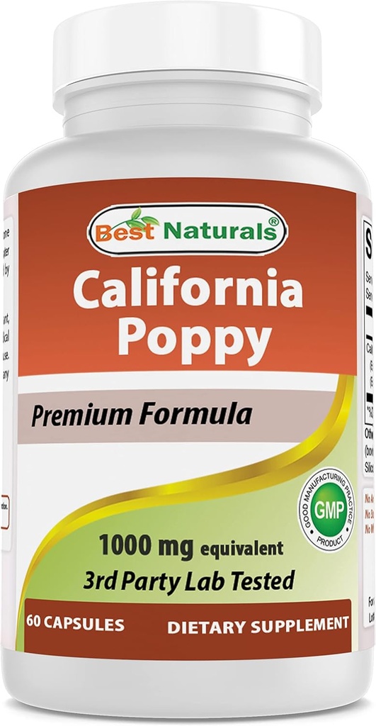 Best Naturals Καλιφόρνια Πόπι 1000 mg Ισοδύναμο - 60 κάψουλες