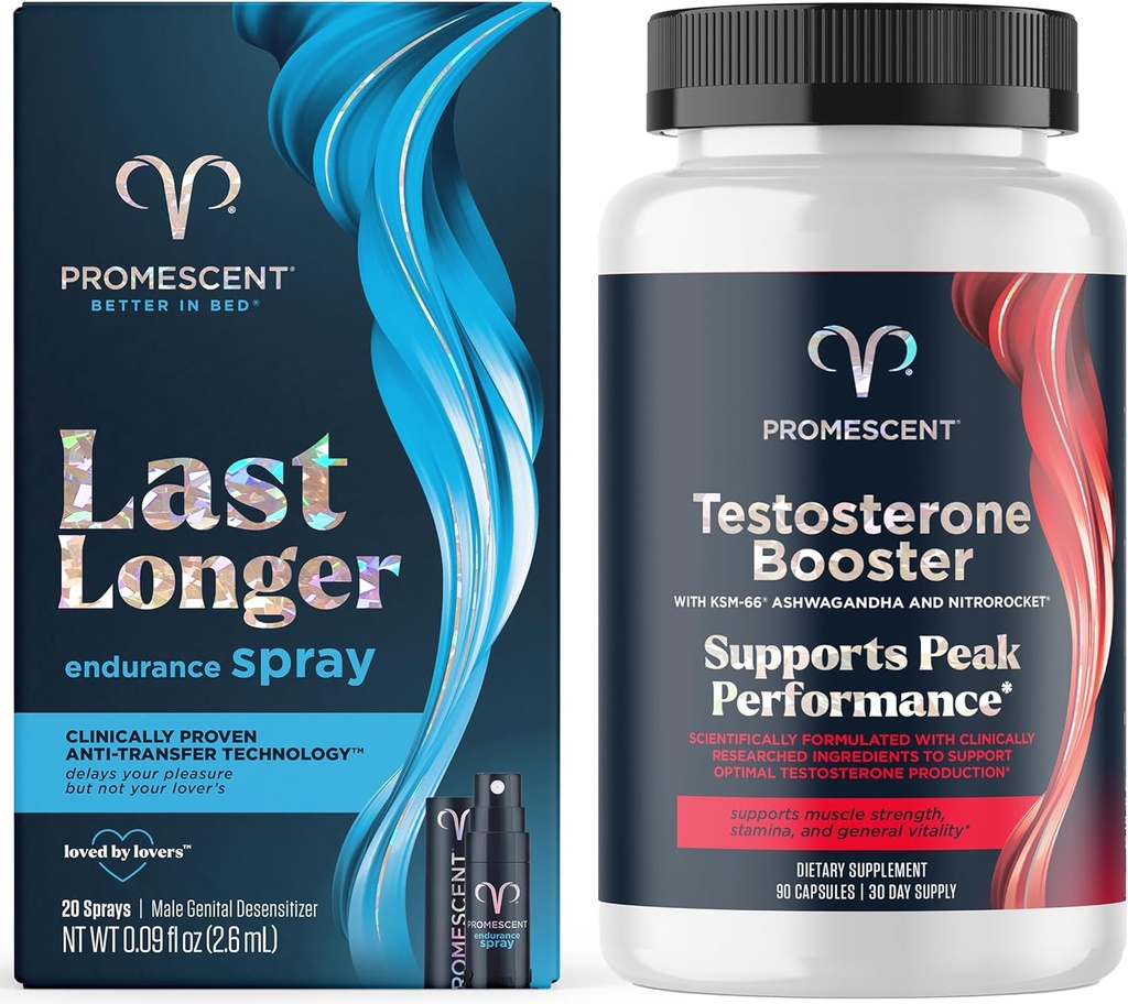 O'nun (2.6 ml) + testosteron ATM'i için Promescent Gecikme (LongJack), KSM-66 Ashwagandha, Horny Goat Weed Weed