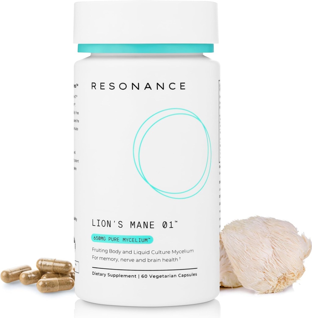 Lion's Mane 01TM - Organik Premium Lions Mane Mushroom Extract Supplement | Fruiting Body & Pure Mycelium |Memory, Brain, Focus & Nerve Health| Vegan, Non-GMO - 60 Vegetarian Capsules