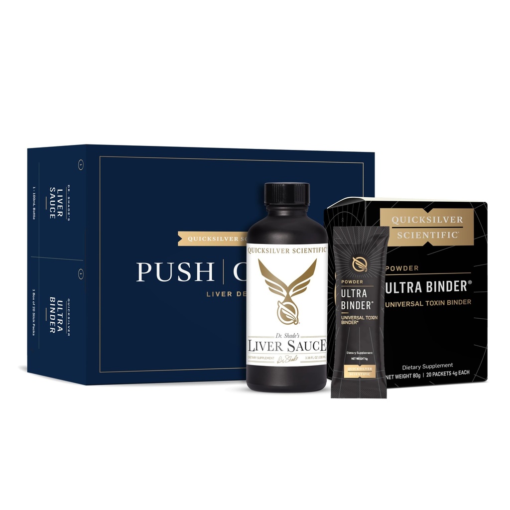 Quicksilver Scientific PushCatch Liver Detox Cleanse - 2 σετ κομματιών με Ultra Binder (πακέτα) & Σάλτσα ήπατος (Συμπλήρωμα υποστήριξης Liver με εκχύλισμα γαϊδουράγκαθου γάλακτος) για την υποστήριξη GI Detox & Toxin Βιβλιοδεσία