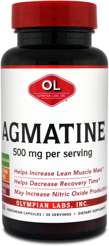 Olympian Labs Agmatine 500 mg ανά Σερβίρισμα, 60 κάψουλες χορτοφάγων
