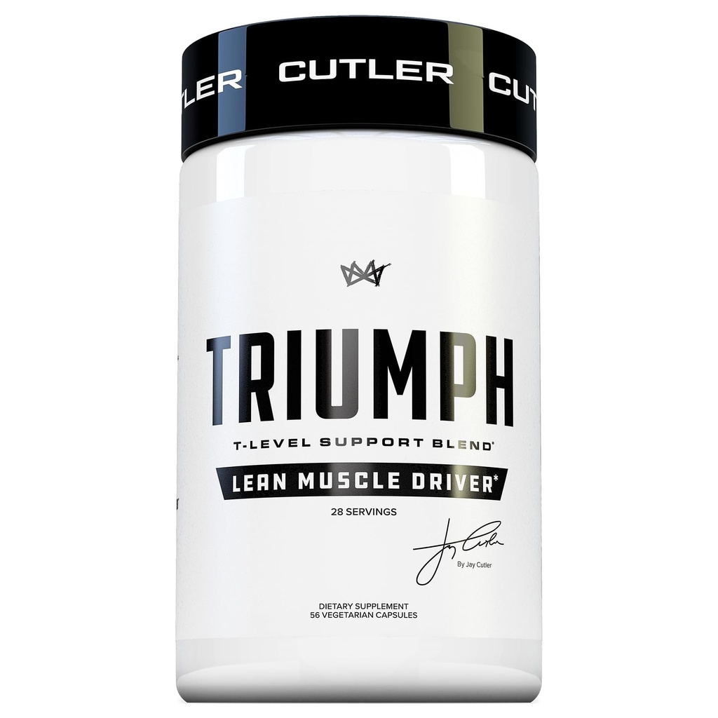 TRIUMPH Testosterone Booster for Men: Best Test Booster and Estrogen Blocker for Men with DIM, KSM 66 Ashwagandha, and Boron Citrate, Build Natural Lean Muscle Mass and Strength, 56 Veggie Κάψουλες