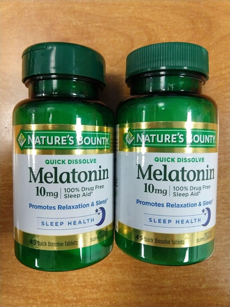 Nature's Bounty Melatonin 10 mg Quick Dissolve Tabletleri 45 ea (Pack of 6)