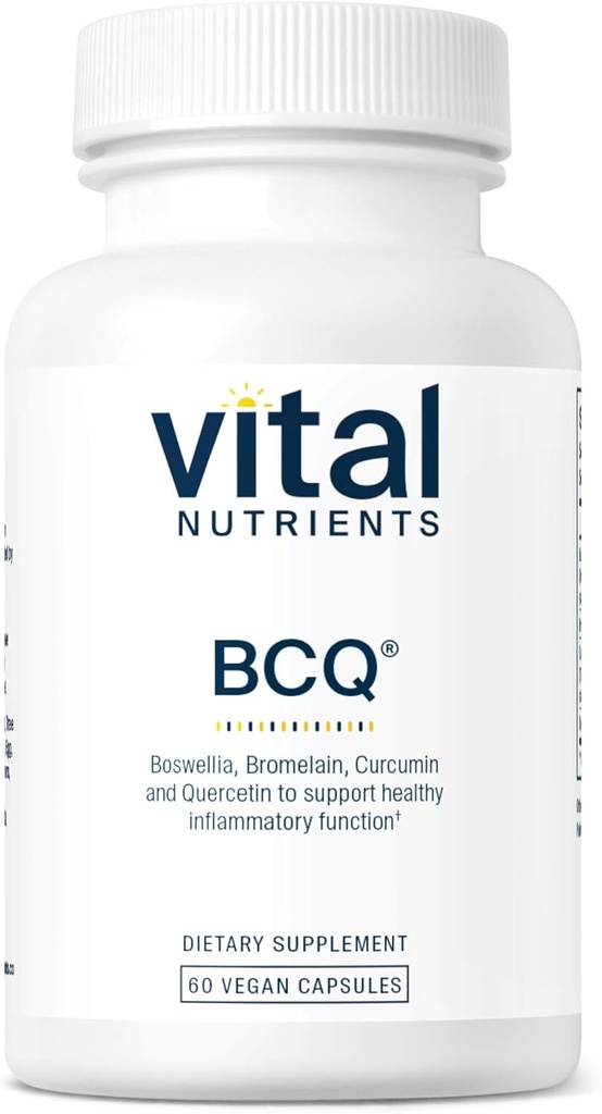 Vital Nutrients BCQ | Vegan Boswellia, Bromelain, Curcumin & Querce Supplement | Ortak Destek Tamam | Destekler Sinus & Digestive Health | Gluten, Dairy, Soy Free | 60 Capsules