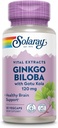 SOLARAY Ginkgo Biloba Extract with Gotu Kola - Ginko Biloba Capsules for Brain Health Support - Vegan, Lab Doğrulanmış, 60 Günlük Garanti - 60 Hizmet, 60 VegCaps (30 VegCaps)