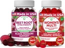 Lunakai Beet Root ve Womens Multivitamin Gummies Log% 16 Essential Vitamins ve Minerals (Vitamins A,B,C,D,E)