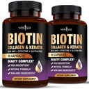 NEW AGE Biotin Collagen Keratin Hyaluronic Asit - Erkekler ve Kadınlar için 50.00006 Saç Büyüme Vitaminleri, Saçlar, Cilt Vitaminleri ve Vitamini E Folic Acid MSM- 180 Kont