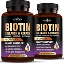 NEW AGE Biotin Collagen Keratin Hyaluronic Asit - Erkekler ve Kadınlar için 50.00006 Saç Büyüme Vitaminleri, Saçlar, Cilt Vitaminleri ve Vitamini E Folic Acid MSM- 180 Kont