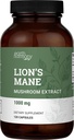 Organik Lions Mane Supplement (1000 mg), 2-Month Supply Lion's Mane Mushroom Supplement to Support Focus, Memory (120 Capsules)