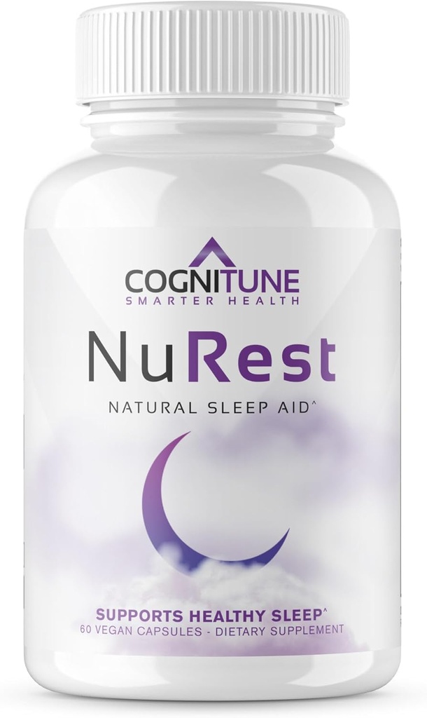 CogniTune Doğal Uyku Tamamı - Habit Şekil Uyku Pilleri, Drowsy Herbal Sleep Aid Formula w/Melatonin, Valerian Root, Lemon Balm, Chamomile, GABA, L-Theanine, Magnezyum, Amino Asits