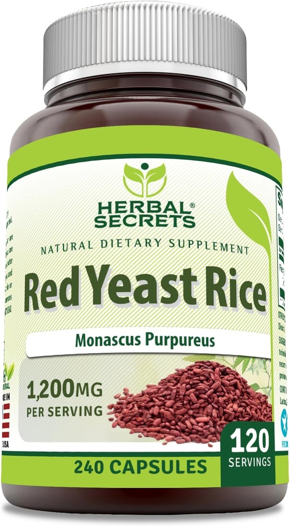 Herbal Secrets Red Yeast Rice 1200 Mg per Serving, 240 Veggie Capsules Συμπλήρωμα 