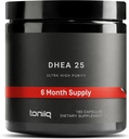 Toniiq Ultra High Strength DHEA 25 mg Supplement for Men -% 99+ Yüksek derecede Purified and Bio available Micronized DHEA Supplement for Women and Men - DHEA 25 mg - 180 Capsules