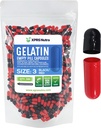 XPRS Nutra Boyutu 3 Boş Kapsüller - 500 Kont Boş Gelatin Capsules - Pills DIY Capsule - Pure Bovine Pill Gel Caps Fillable Do-It- Yourself Vitamins and Supplements (Black/Red)