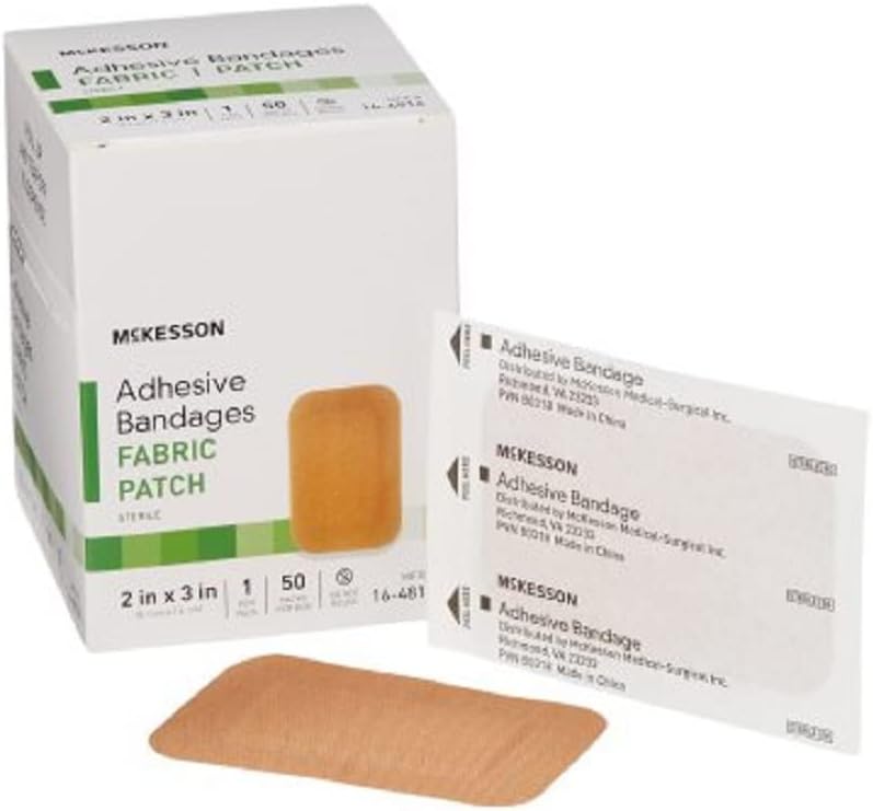 McKesson 16-4816 Medi-Pak αυτοκόλλητη λωρίδα, ύφασμα απόδοσης, 2" x 3", 50 κόμης (πακέτο του 2)