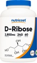 Nutricost D-Ribose 700 mg (2800 mg Per hizmetinde), 240 Capsules - Vegetarian Friendly, Non-GMO, Gluten Free