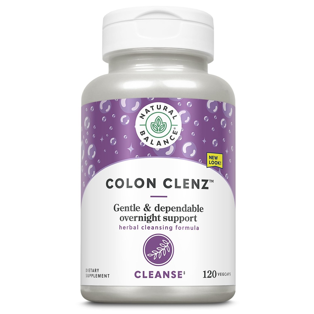 Doğal Denge Koloni Clenz | Herbal Colon Cleanse, Detox Cleanse ve Digestive Health Supplement - Gentle and dependable Overnight Formula - 60-Day Garanti (120 Hizmet, 120 VegCaps)