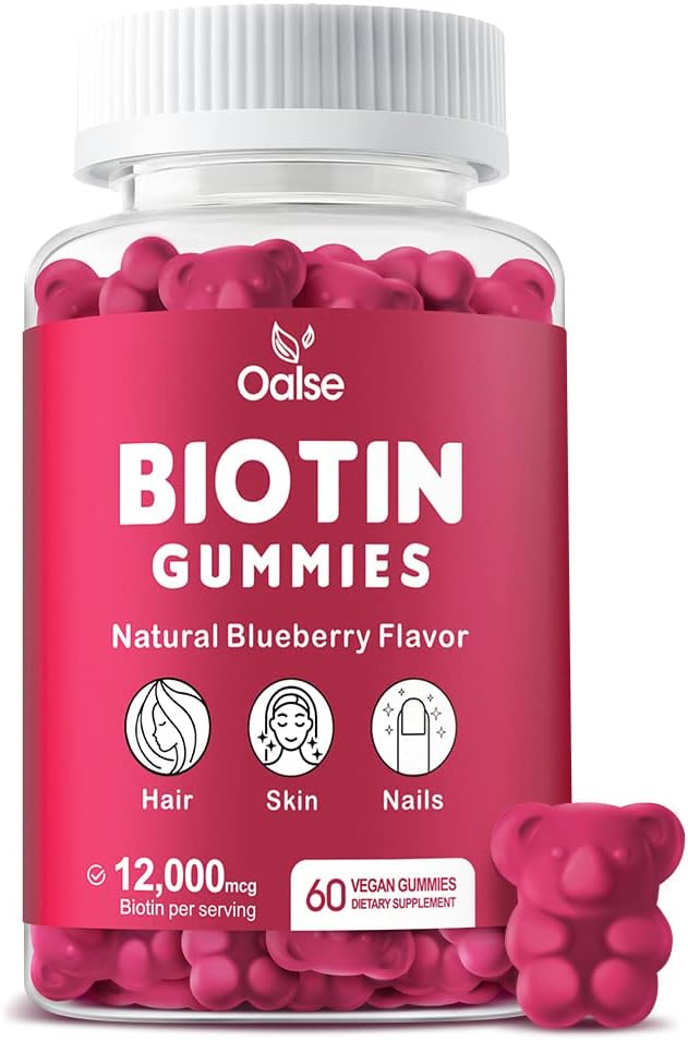 Biotin Gummies, Biotin Supplement with Chlorophyll, Black Seed Oil, Multivitamins and çinko Support Hair Skin and Nails Health for Women and Men [60 $ 1)]