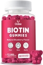 Biotin Gummies, Biotin συμπλήρωμα με χλωροφύλλη, μαύρο λάδι σπόρων, πολυβιταμίνες και ψευδάργυρος Υποστήριξη δέρμα μαλλιών και νύχια Υγεία για γυναίκες και άνδρες [60 Count (Pack of 1)]