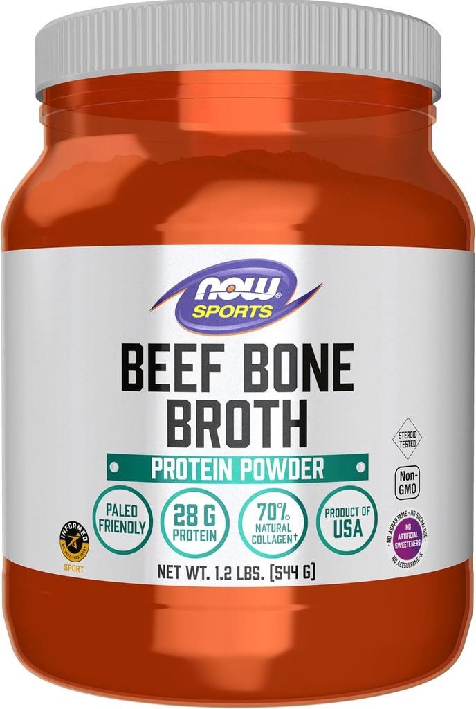 Şimdi Gıdalar Spor Beslenme, Beef Bone Broth Toz, Premium-Kalite Beef Bone Extract, 1.2-Pound