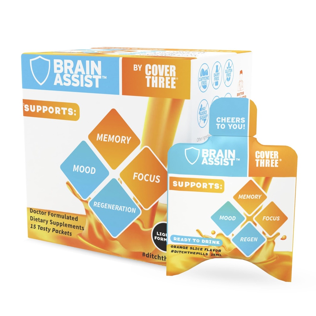 Üç Beyin Dr. Beyin Tamamı, Curcumin, Uridine, Orange Slice Liquid Brain Support Formula, Yüksek Performans Memory Supplements