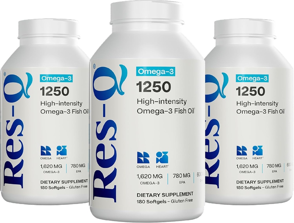 Res-Q 1250 Omega-3 Fish Oil Capsules 3Pack